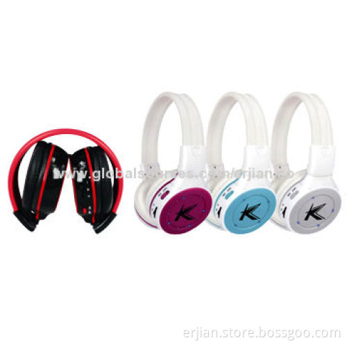Call center headset with strip light indicator/Bluetooth/MIC/FM radio/SD card slot, hot sell in 2014